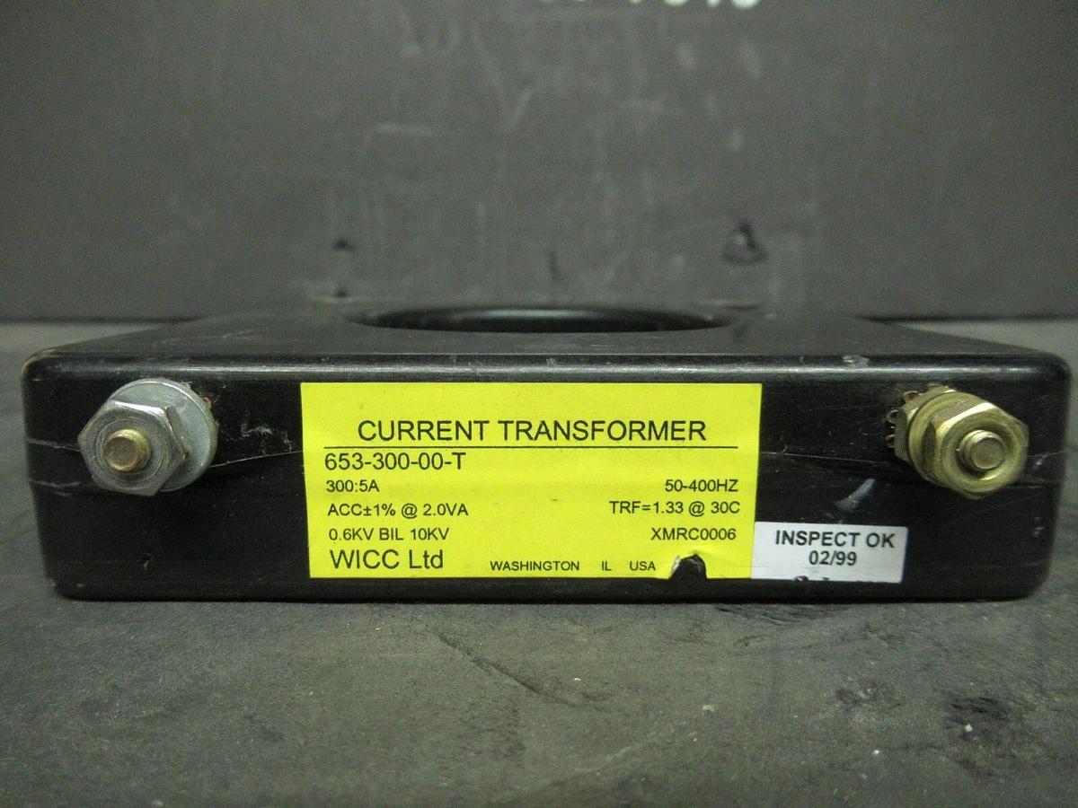 Used WICC CURRENT TRANSFORMER 653-300-00-T RATIO: 300:5 A