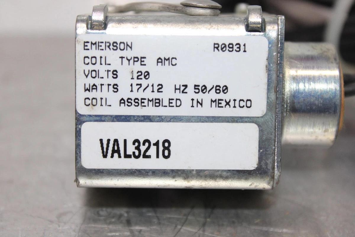 Used EMERSON SOLENOID VAL3218 120 VOLT 17 WATT 50/60 HZ **WARRANTY INCLUDED**