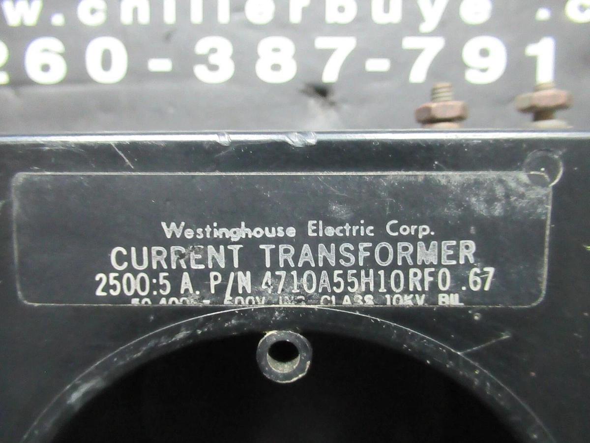 Used WESTINGHOUSE CURRENT TRANSFORMER 4710A55H10 2500:5 50-400 HZ 600 VOLT 10 KV
