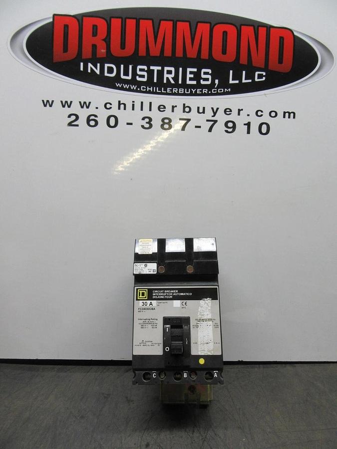 Used SQUARE D I-LINE CIRCUIT BREAKER FCB34030CBA 30 AMP 480 VAC 3-POLE **WARRANTY**