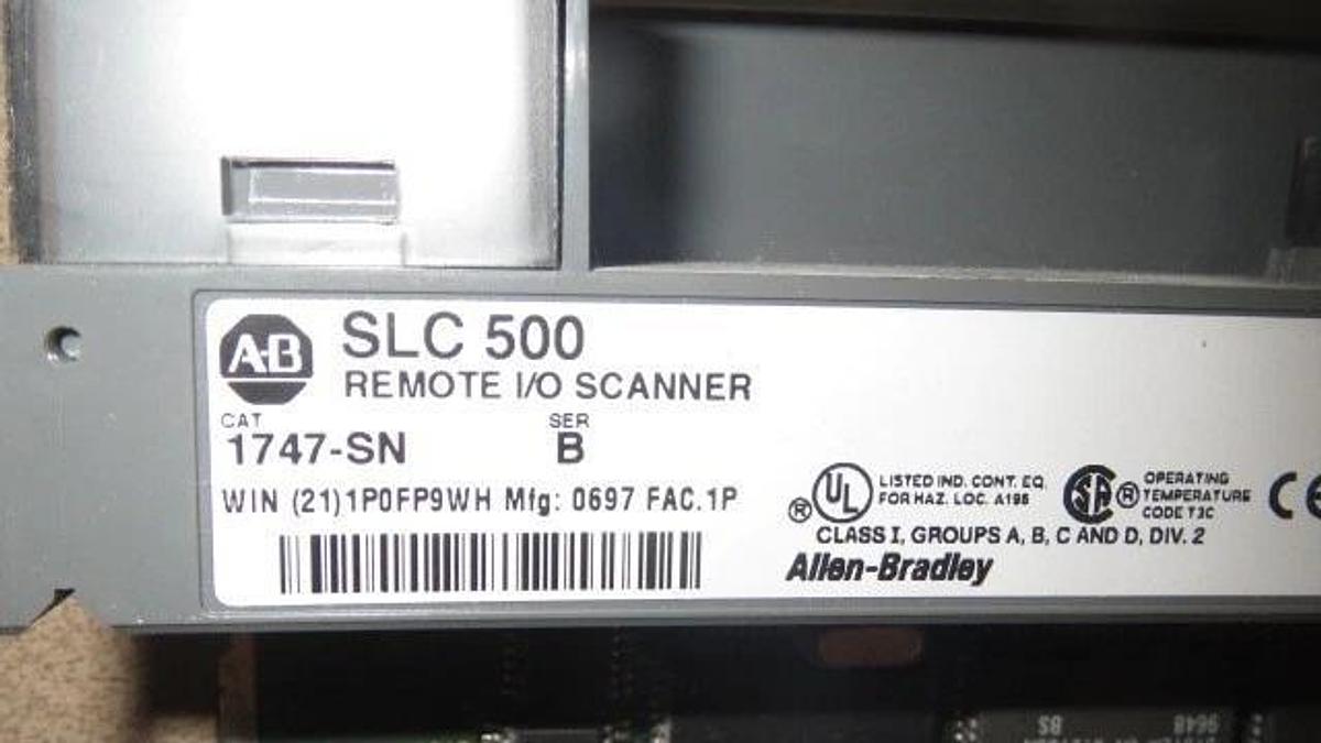Used ALLEN BRADLEY--SLC 500 -REMOTE I/O SCANNER--1747-SN--SERIES B **WARRANTY**