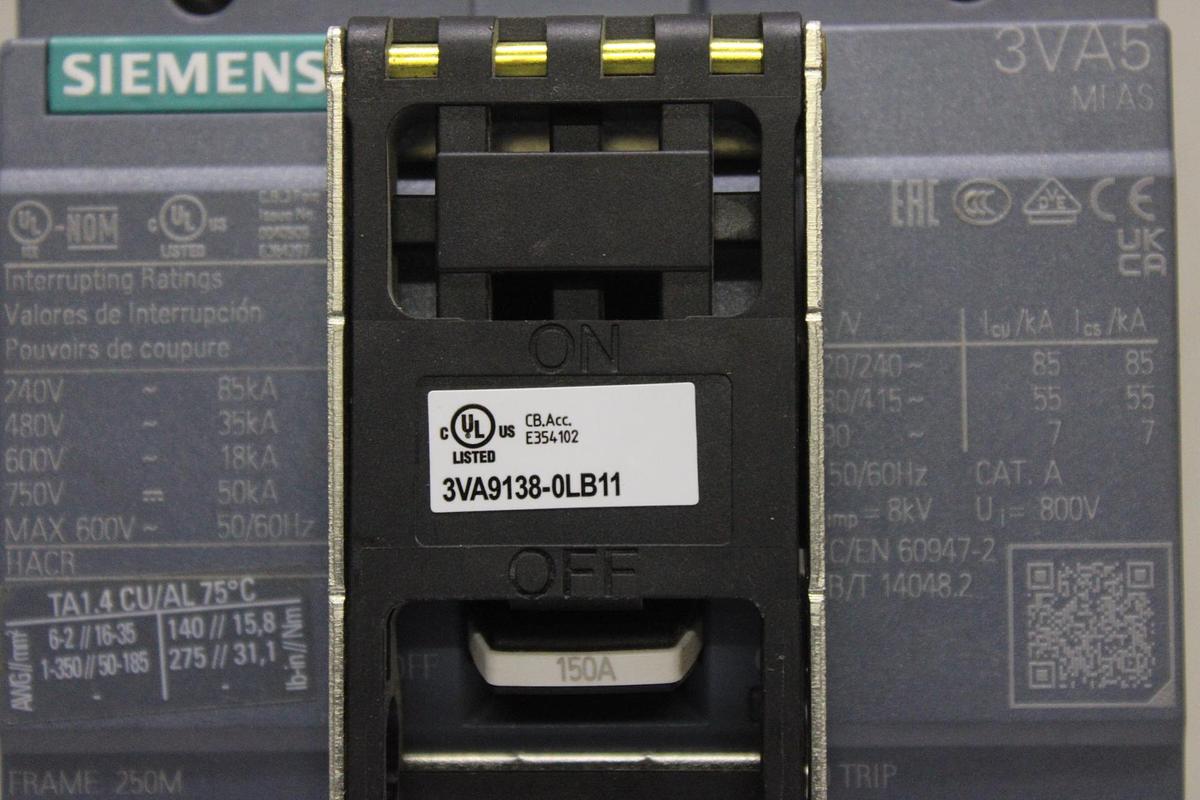 Used SQUARE D I-LINE CIRCUIT BREAKER MH36600 600 AMP 600 VAC 3-POLE