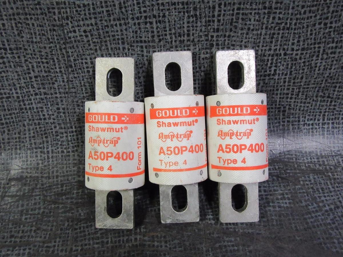 Used (1) 400 AMP A50P400 GOULD SHAWMUT AMPTRAP FUSE 400 AMP 500 VAC TYPE 4 FORM 101