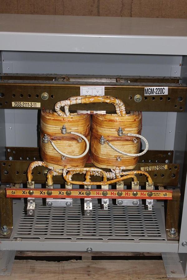 25 kVA MGM TRANSFORMER HS25C3B2-D16 HIGH: 480/240V LOW: 208/120V 1-PHASE 60 HZ