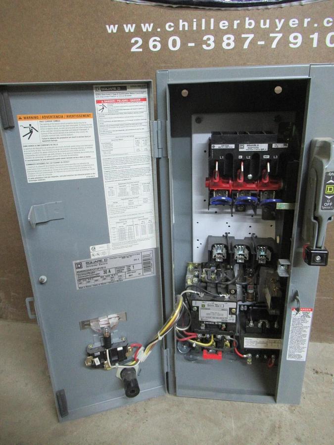 Used SQUARE D COMBINATION STARTER 8538SBG33C81CFF4P1TX11 TYPE 1 30 AMP 600 VAC 5 HP