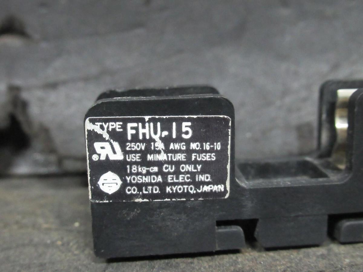 Used (LOT OF 2) YOSHIDA SINGLE FUSE LUG FHU-15 250 VOLT 15 AMP **WARRANTY INCLUDED**