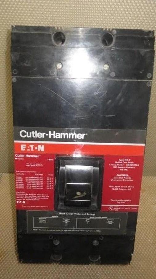 Used CUTLER HAMMER NS-Y BREAKER RED LABEL 1200 AMP MAX 600 VAC 3 POLE MODEL NS36120YA