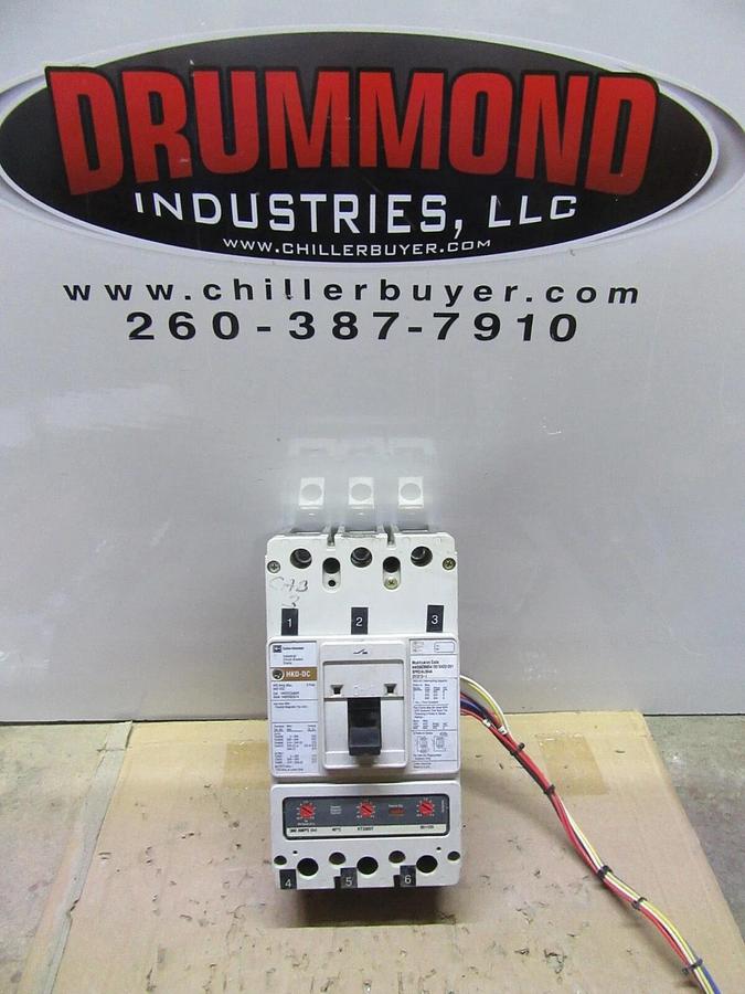 Used CUTLER HAMMER DC CIRCUIT BREAKER HKDDC3400F 400A 600 VDC 3-POLE W/ AUX & SHUNT