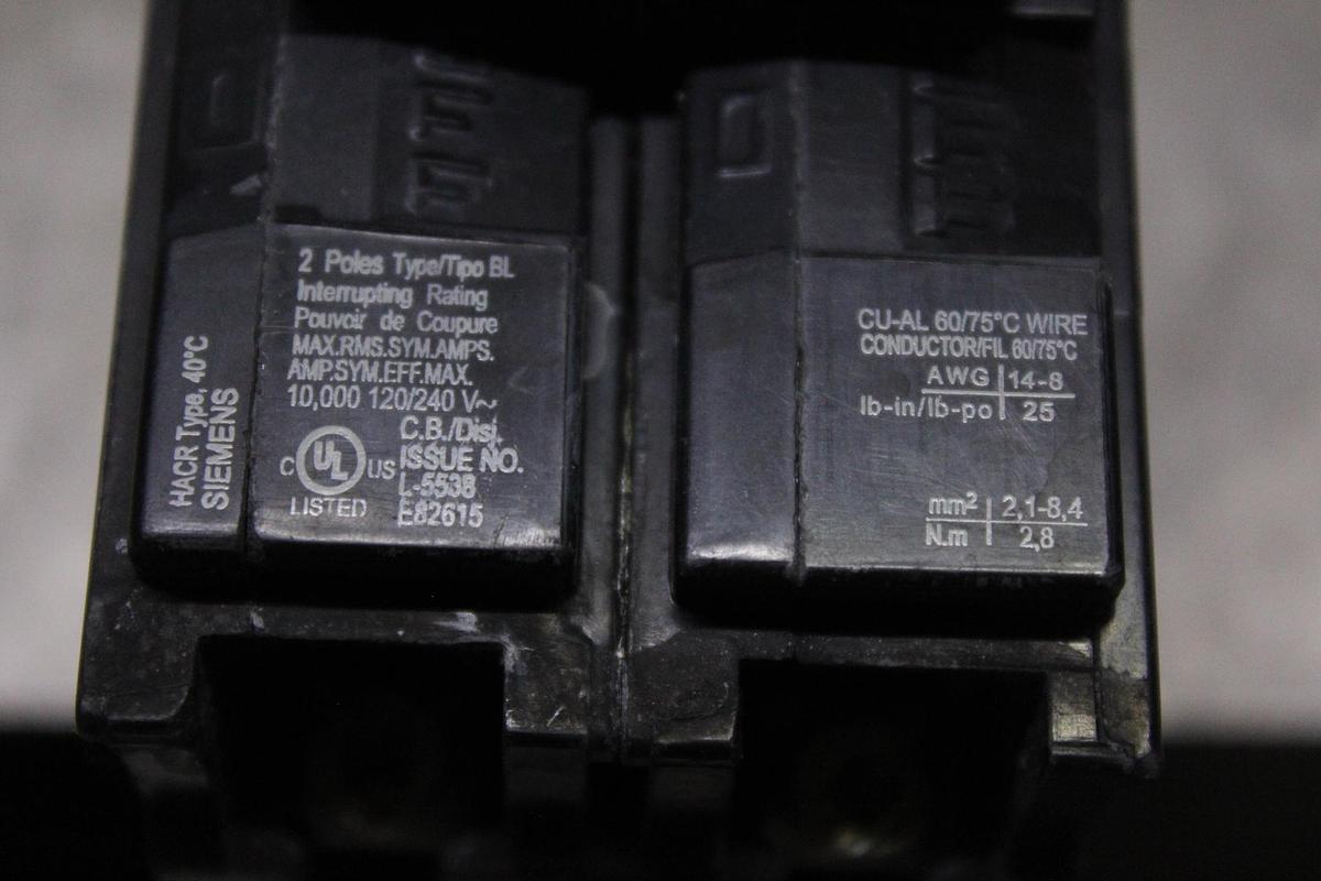 LOT OF 5 NEW SURPLUS SIEMENS BRREAKER B120 20 AMP 120/240V 1-POLE
