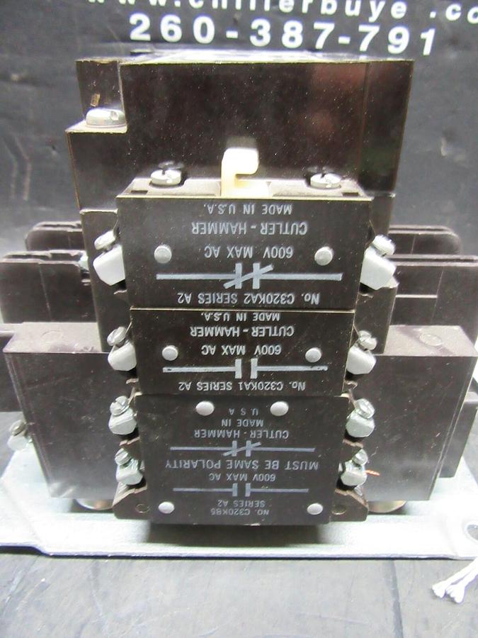 Used CUTLER HAMMER CONTACTOR C832JN4 120 AMP 480/600 V SERIES B1 120 VAC COIL NO LUGS