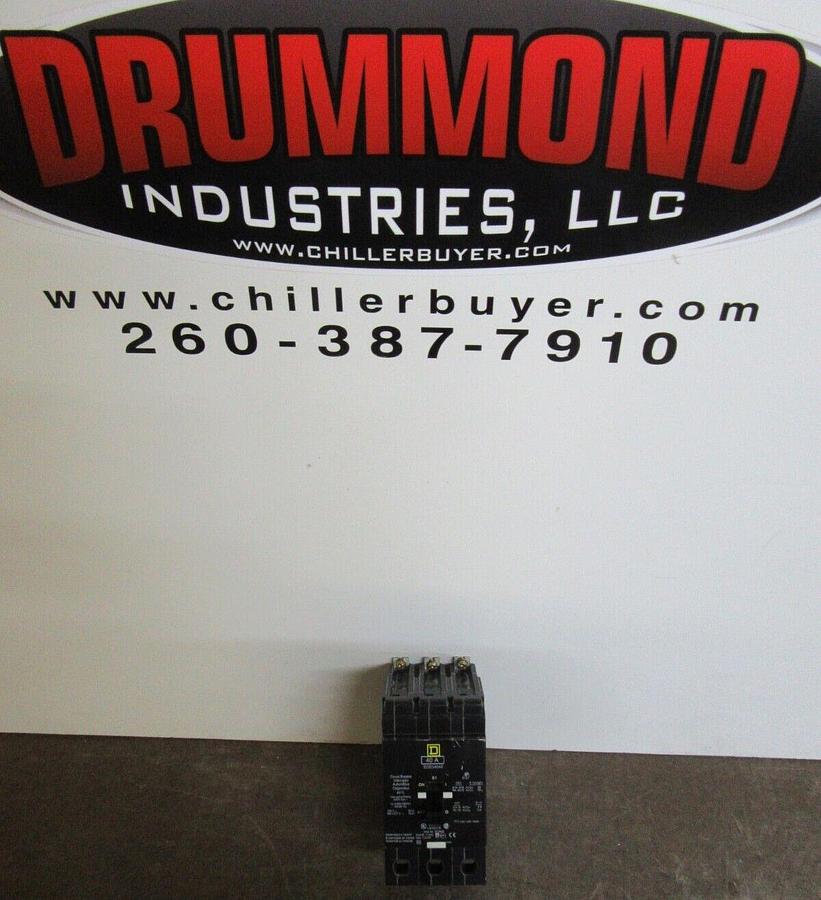 Used SQUARE D CIRCUIT BREAKER EDB34040 40 AMP 480/277 VAC 3-POLE **WARRANTY**
