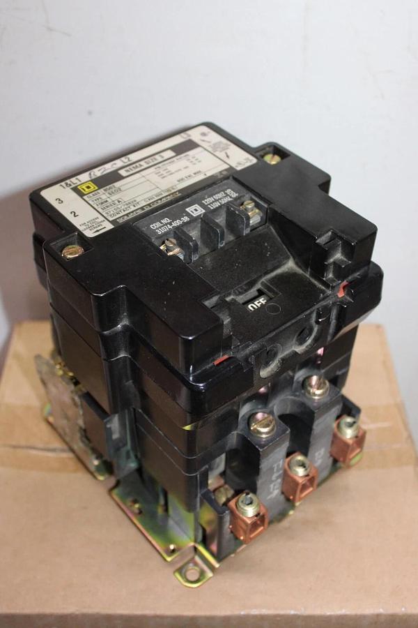 Used SQUARE D CONTACTOR 8502SEO2 NEMA SIZE 3 90 AMP 50 HP 600V 3-PHASE