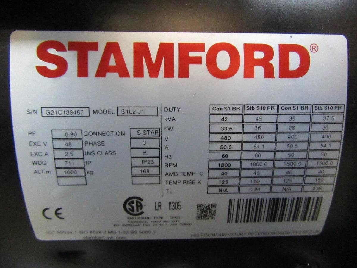 Refurbished 25 KW DIESEL KUBOTA 2203 GENERATOR GENUINE STAMFORD 277/480V IN STOCK NO WAIT