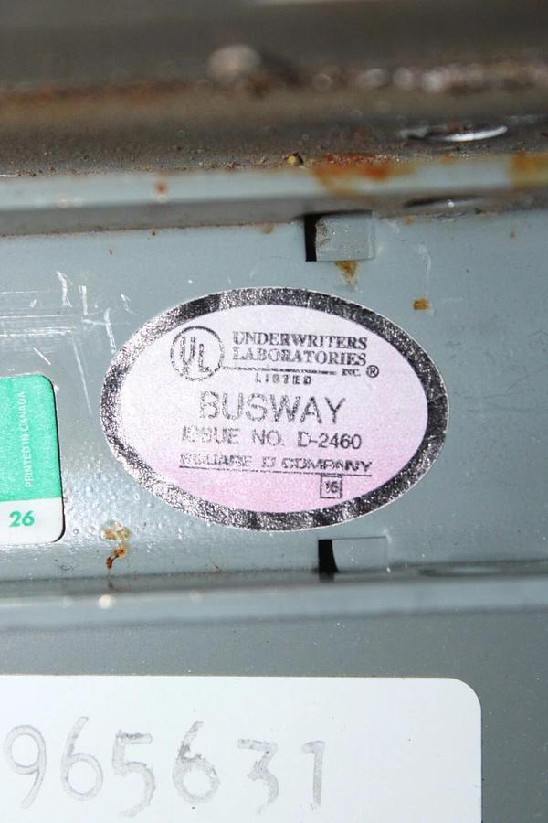 Used SQUARE D COPPER I-LINE II INDOOR 16" BUSWAY FEEDER 600V 2000A 3P4W FLANGED END