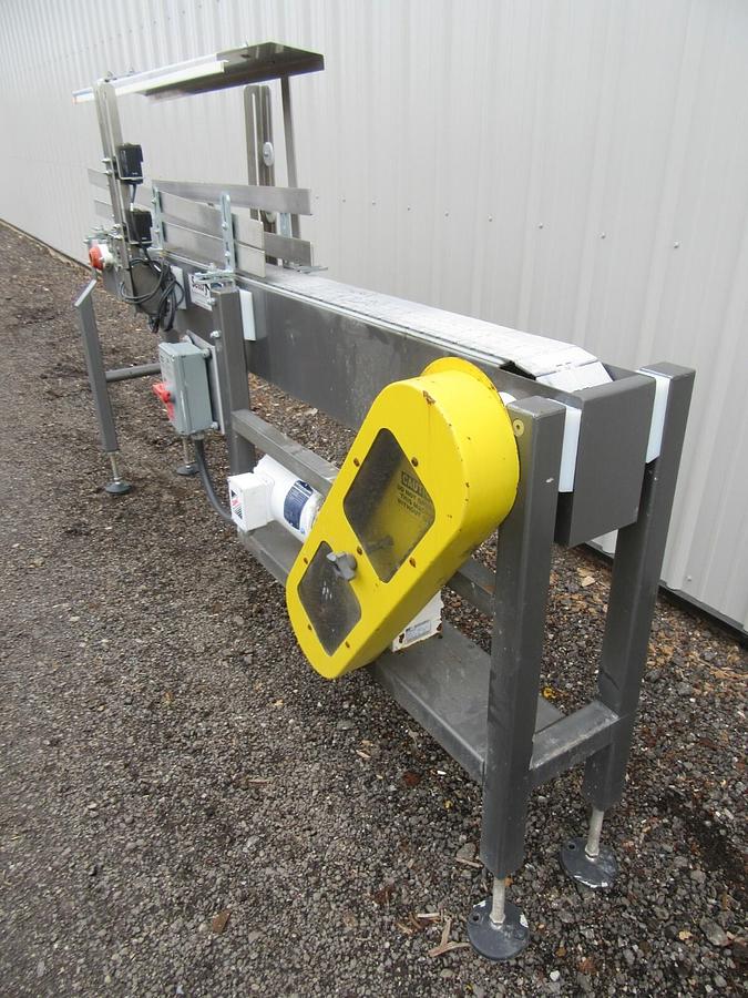 Used 4 1/2"  X 80" LONG SENTRY PLASTIC BELT BOTTLE CONVEYOR 1 HP 230/460 V 3 PH