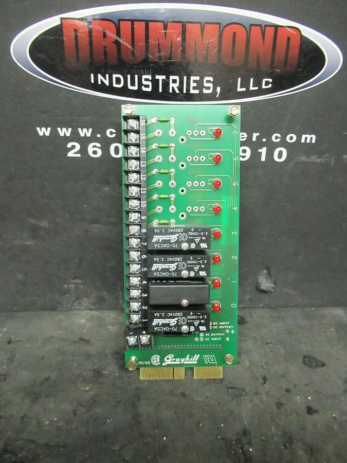 Used GRAYHILL RELAY BOARD I/O RACK 70RCK8 70AD3238 REV D TST: SRS 9824 * WARRANTY *