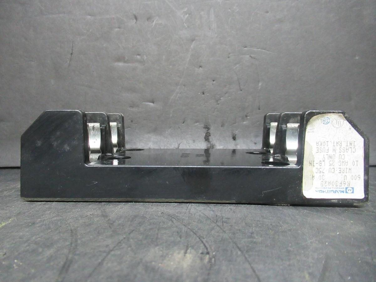 Used MARATHON TWO POLE FUSE BLOCK R6F30A2B 600 VOLT 30 AMP CLASS H **WARRANTY**