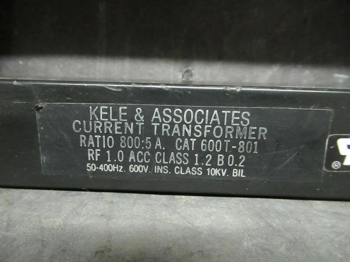 Used KELE CT CURRENT TRANSFORMER 600T-801 RATIO: 800:5 A 50 - 400 HZ
