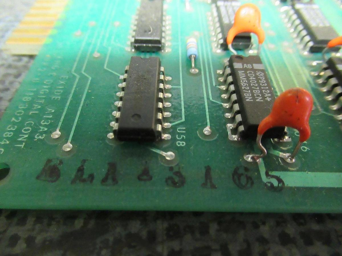 Used EXIDE CHG & DIGITAL CONT CARD CIRCUIT BOARD 101072372B A13A3 118302384 REV C