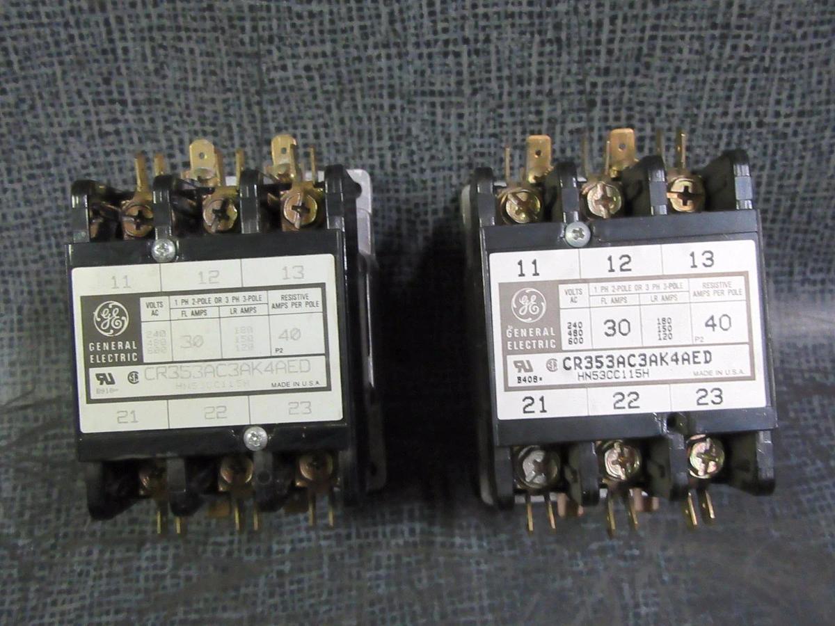 Used (1) GE HN53CC115H CONTACTOR 30 AMP 600V 3 PH 110-120V COIL CR353AC3AK4AED