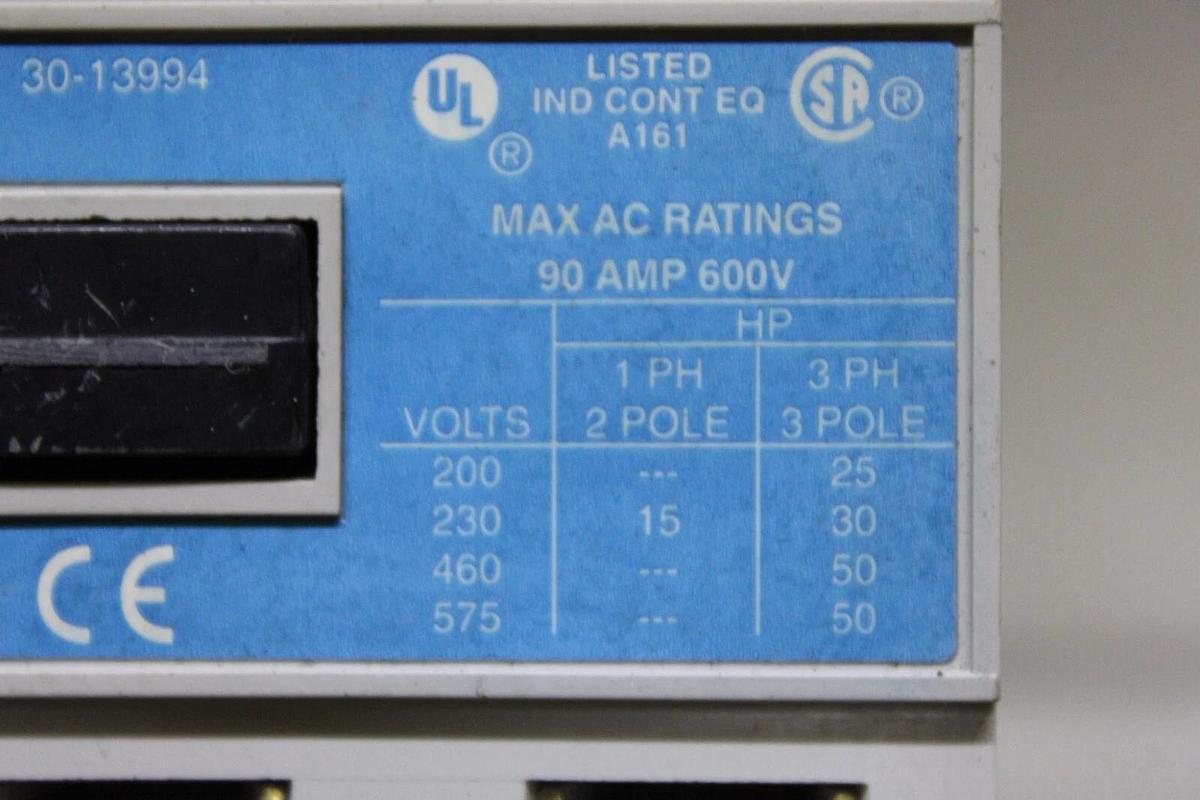 Used CUTLER HAMMER NEMA CONTACTOR CN15KN3 NEMA 3 90 AMP 600 VAC 3-PHASE 50 HP