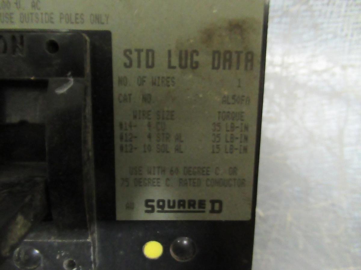 Used SQUARE D MAG-GARD BREAKER 15 AMP 600 VAC 3 POLE MODEL FAP3601513M SER 2