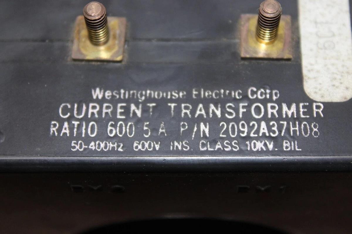 Used WESTINGHOUSE CURRENT TRANSFORMER 3P85-601 2092A37H08 600:5 AMP 600 VOLT