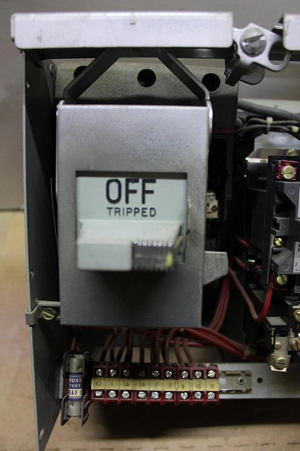 Used WESTINGHOUSE TYPE W MOTOR CONTROL BUCKET 12" SIZE 1 STARTER 27 AMP W/ DOOR