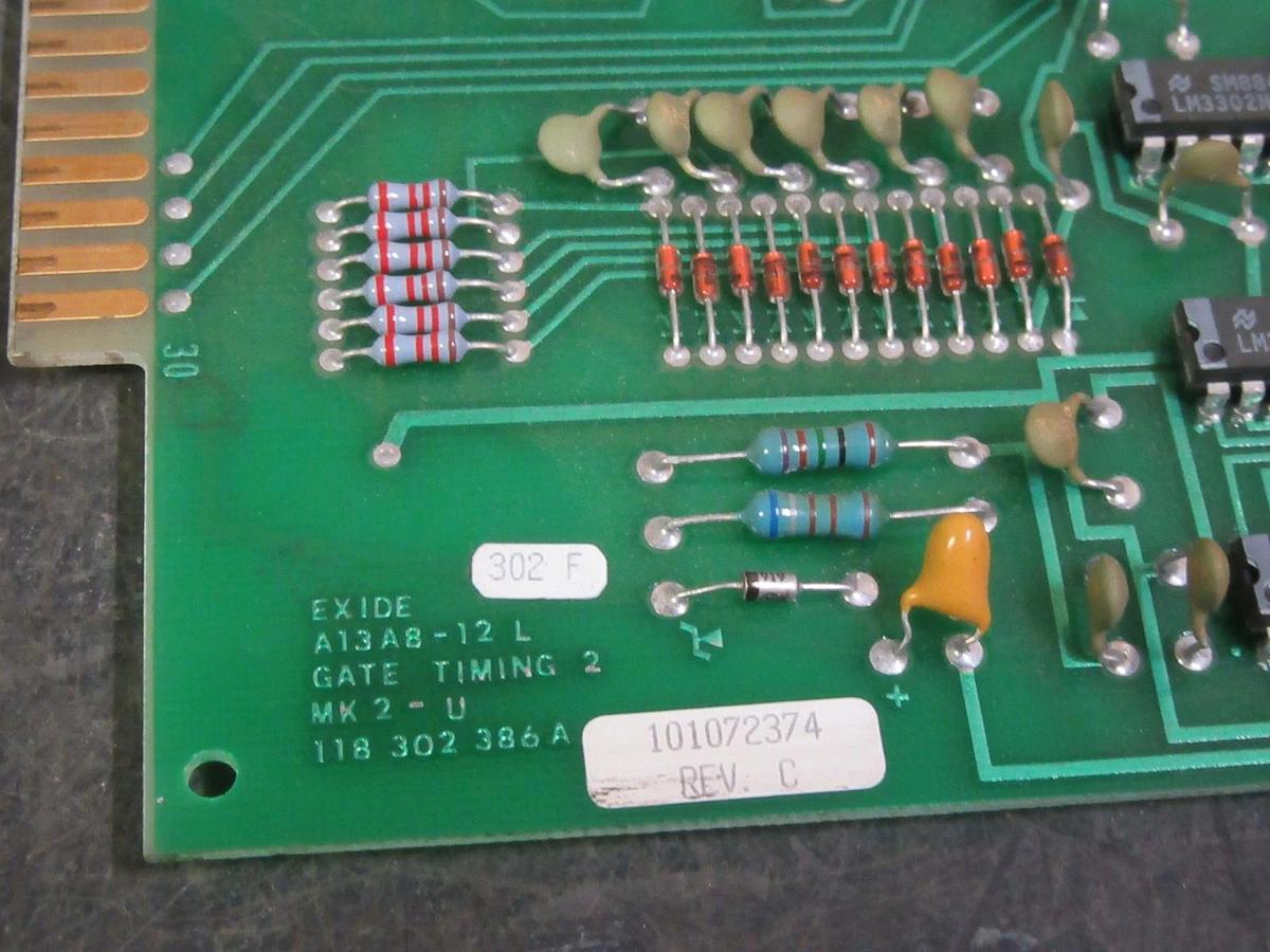 Used EXIDE GATE TIMING 2 CARD CIRCUIT BOARD 101072374 REV C  A13A8-12L 118302386 A