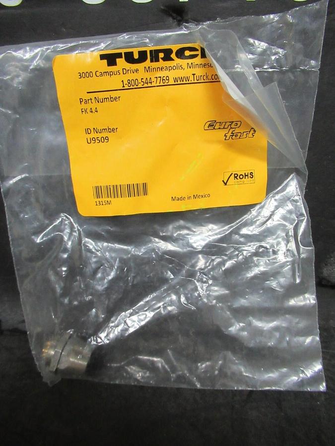 NEW IN BAG TURCK SINGLE ENDED RECEPTICLE MULTI-PIN FK-4.4 U9509 250 VOLT 4 AMP