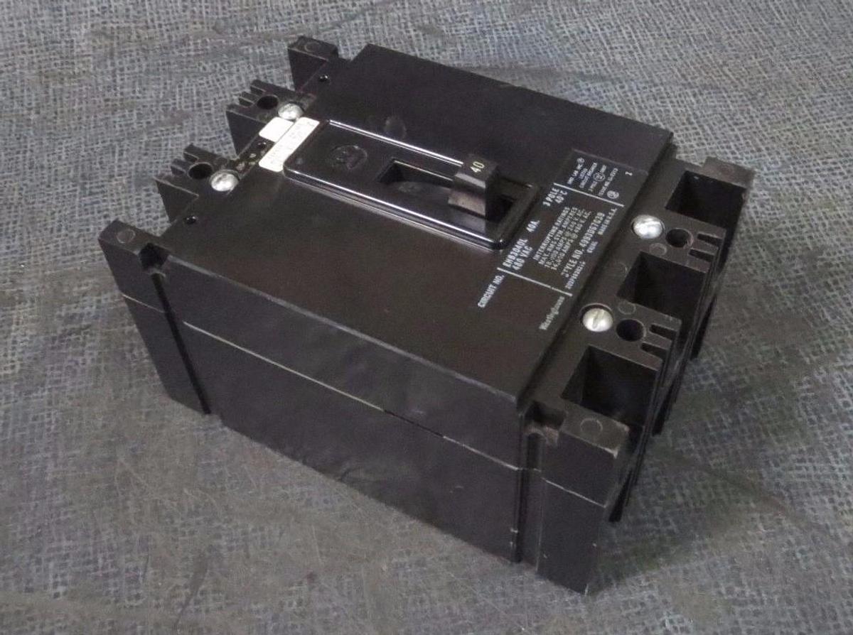 Used WESTINGHOUSE CIRCUIT BREAKER 40 AMP 480 VAC 3 POLE MODEL: EHB3040L *WARRANTY*