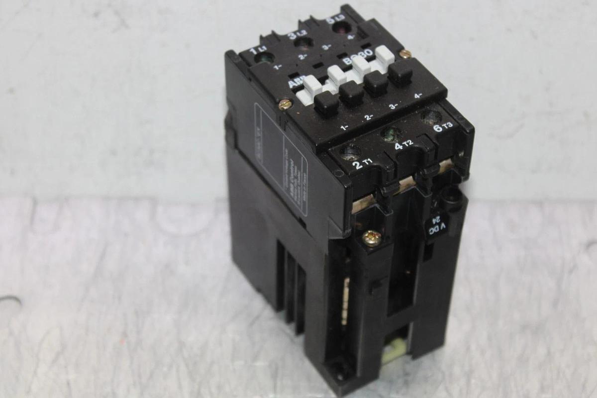 Used ABB CONTACTOR BC30 45 AMP 600 VAC 3-POLE 30 HP COIL: 24 VDC