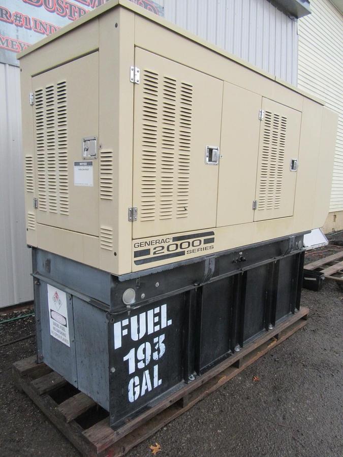 Used 50 KW DIESEL GENERATOR GENERAC 120/240V 1 PH ONLY 137.5 HRS  ENCLOSED 50 KW