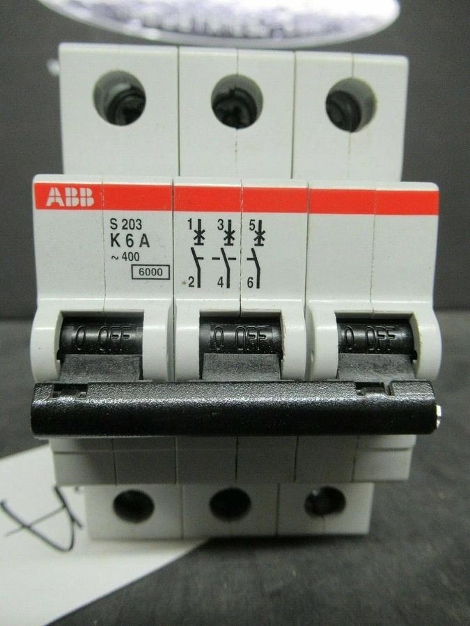 Used 6 AMP ABB BREAKER S203-K6 400 VAC 3 POLE **WARRANTY INCLUDED**