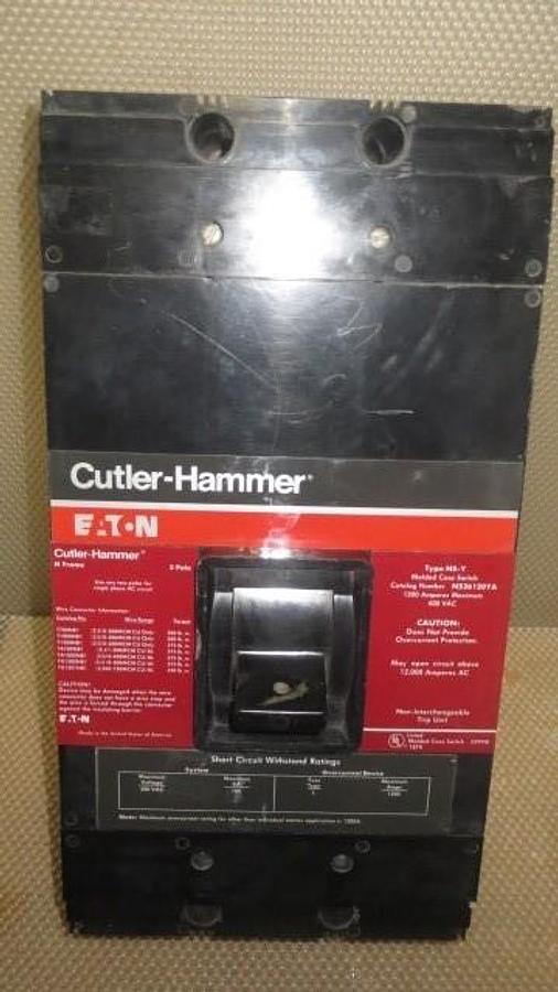 Used CUTLER HAMMER NS-Y BREAKER RED LABEL 1200 AMP MAX 600 VAC 3 POLE MODEL NS36120YA