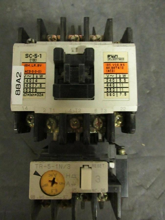 Used 20 AMP FUJI STARTER SC20AA 600 VAC 10 HP W/ TR20D OVERLOADS **WARRANTY**