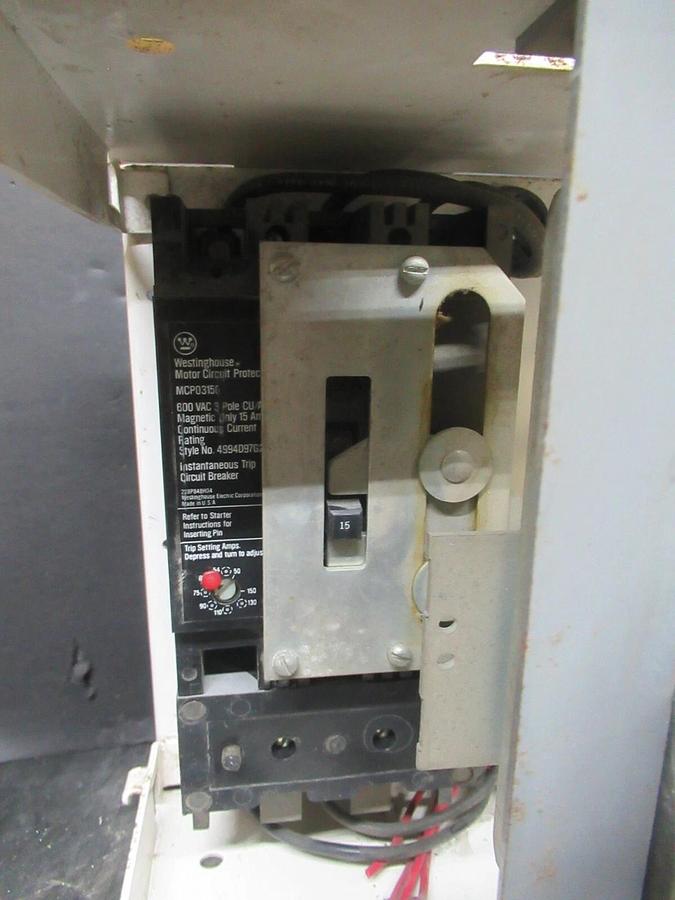 Used CUTLER HAMMER MOTOR STARTER CONTROL 12" W/ A10CN0 NEMA SIZE 1 15 AMP 600 VAC