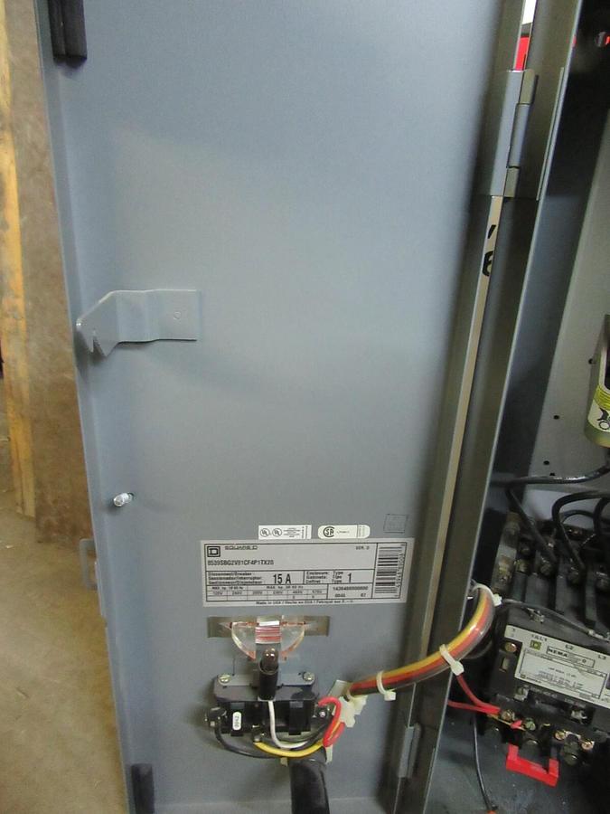 Used SQUARE D COMBINATION STARTER 8539SBG2 W/ 8536SBO2S 15 AMP 600 VAC SIZE 0