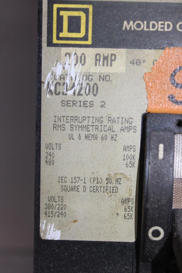 Used SQUARE D I-LINE CIRCUIT BREAKER LC36600 600 AMP 600 VAC 3-POLE