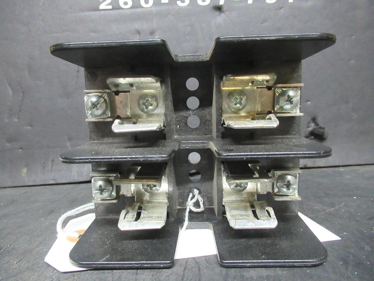 Used GOULD SHAWMUT FUSE BLOCK 60327J 600 VOLT 30 AMP CLASS J FUSES 2-POLE
