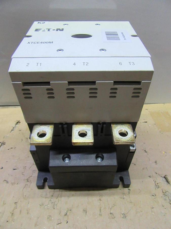 Used EATON CONTACTOR XTCE400M 600 VAC 450 AMP 400 HP 3-POLE 3-PHASE COIL: 24-48 VDC