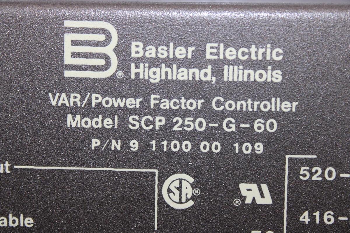 Used BASLER ELECTRIC VAR/POWER FACTOR CONTROLLER SCP-250-G-60 9-1100-00-109