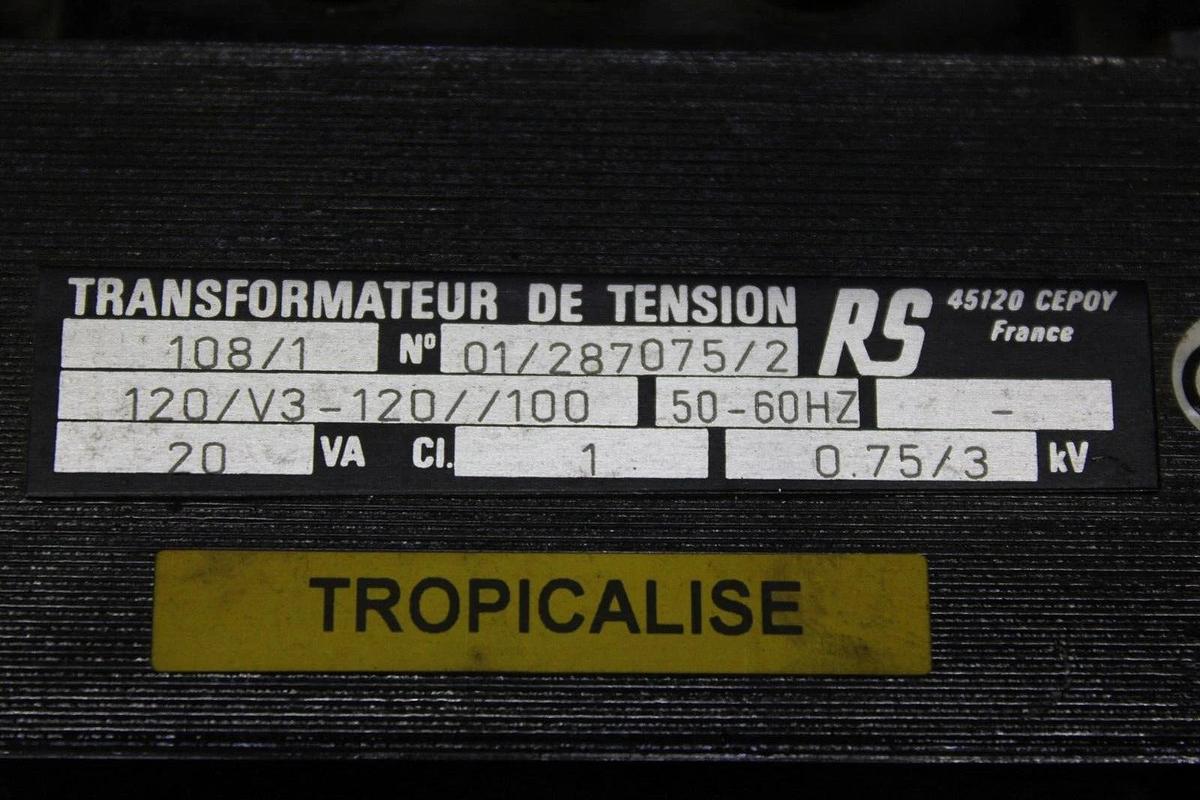 Used 45120 CEPOY TRANSFORMER 01/287075/2 20 VA 0.75/3 KV 120/V3-120 100