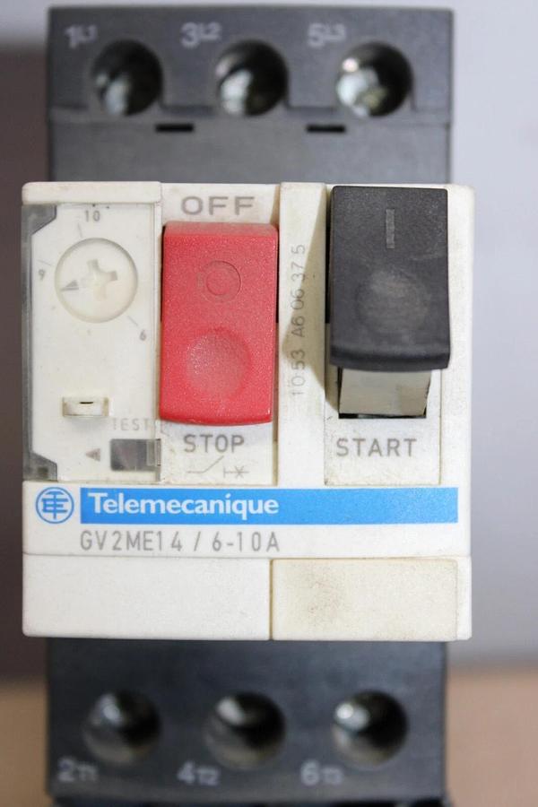 Used TELEMECANIQUE STARTER LC1D12 25 AMP 3-PHASE 600V 10HP W/ GV2ME14/6-10A