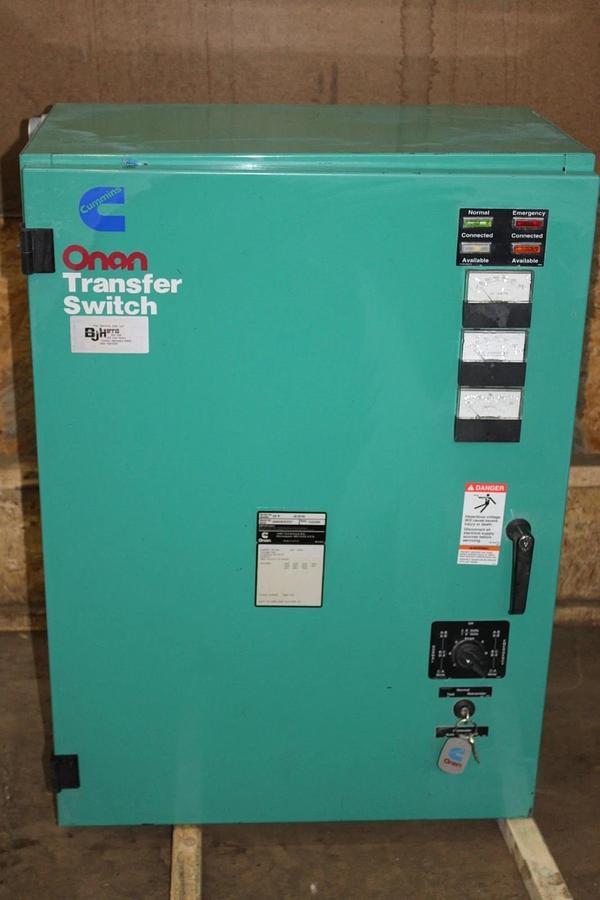 Used CUMMINS ONAN AUTOMATIC TRANSFER SWITCH OT-225 225 AMP 240 VAC 3-POLE 1-PHASE