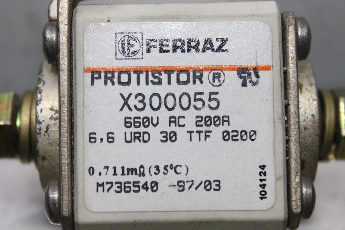 Used FERRAZ PROTISTOR FUSE X300055 660 VAC 200 AMP **WARRANTY INCLUDED**