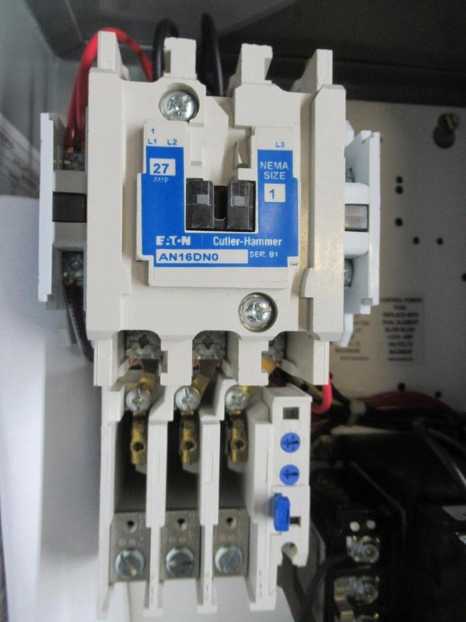 EATON COMBINATION STARTER ECN0718CBA NEMA: 12 W/ AN16DN0 27 AMP NEMA SIZE 1