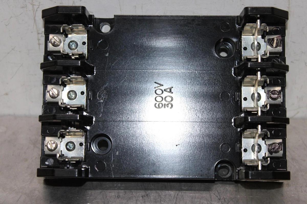 Used MARATHON 3-POLE FUSE LUG 6R30A3B 600 VAC 30 AMP FOR CLASS R FUSES COPPER ONLY