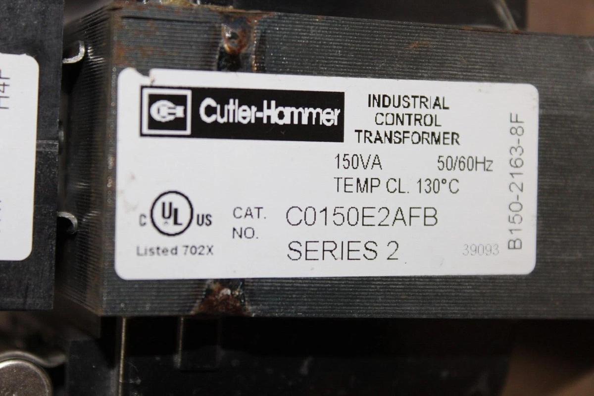 Used CUTLER HAMMER INDUSTRIAL CONTROL TRANSFORMER C0150E2AFB 150VA *WARRANTY*
