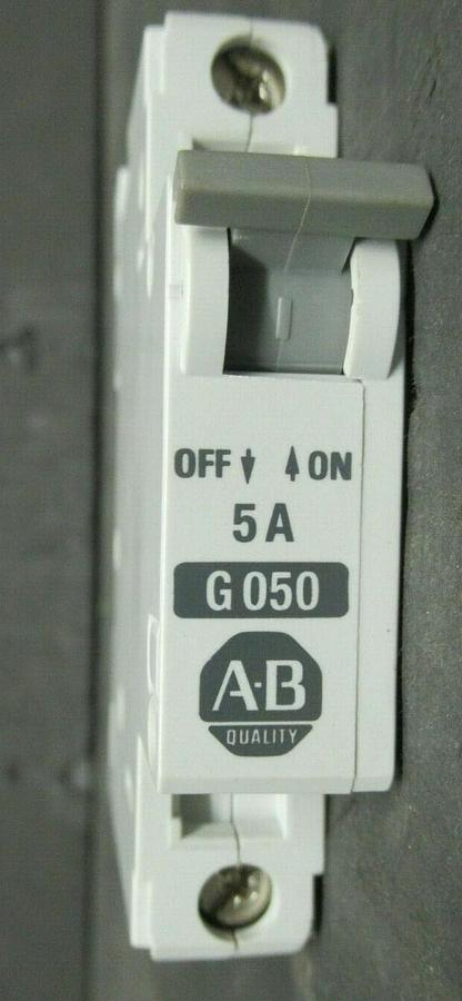 Used 5 AMP AB ALLEN BRADLEY SINGLE POLE BREAKER 1492-CB1 SER. B G050 277 VAC